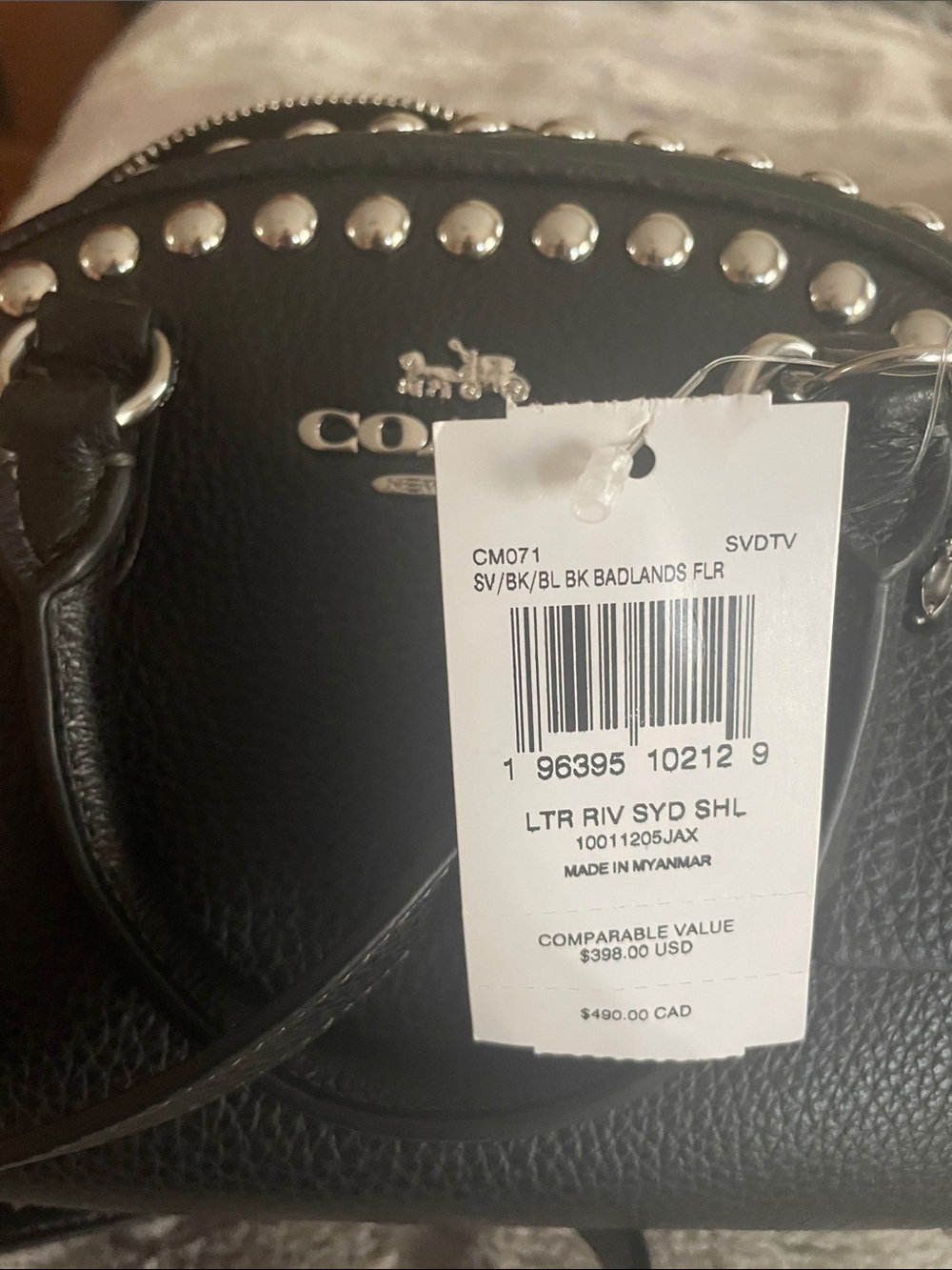 Coach Black Leather Studded Mini Satchel Crossbody - Picture 5 of 5